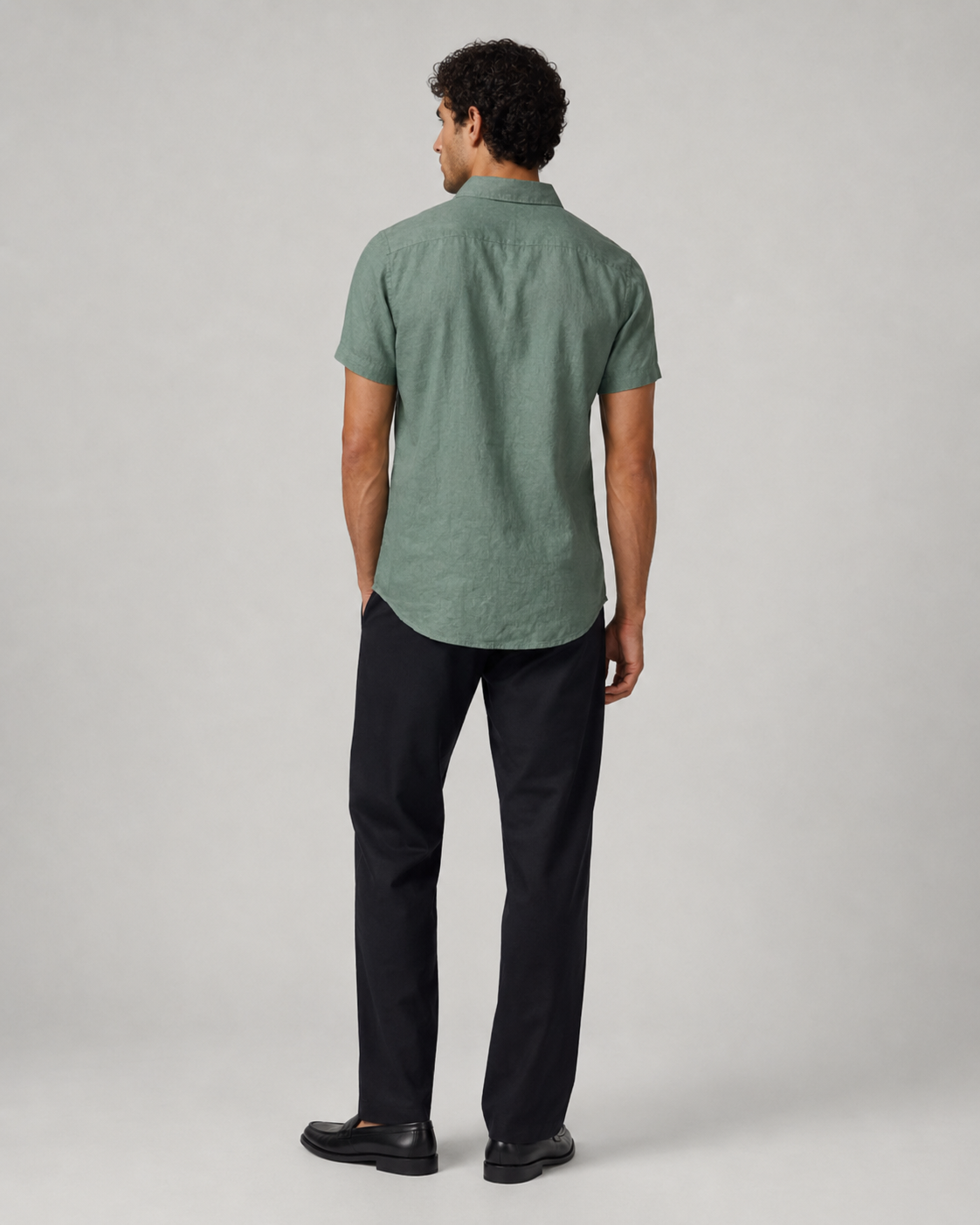 Pure Linen Shirt – Sage Green