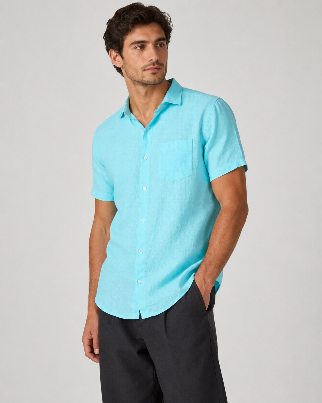 Pure Linen Shirt – Seafoam Mint