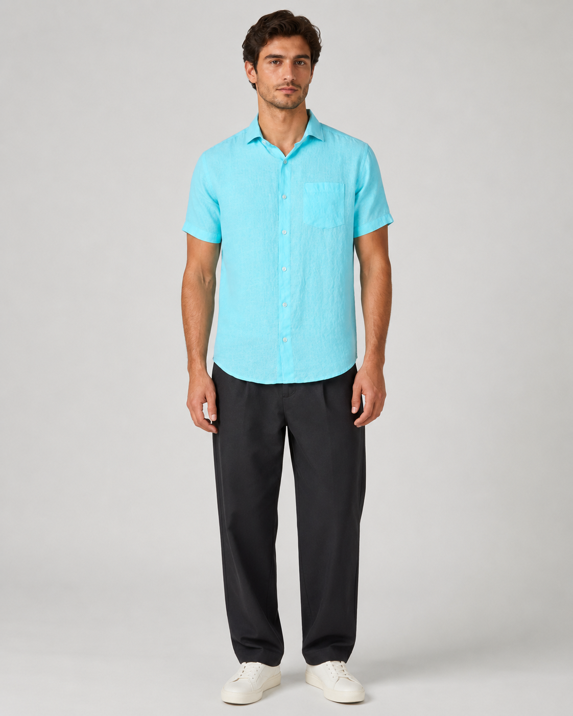 Pure Linen Shirt – Seafoam Mint