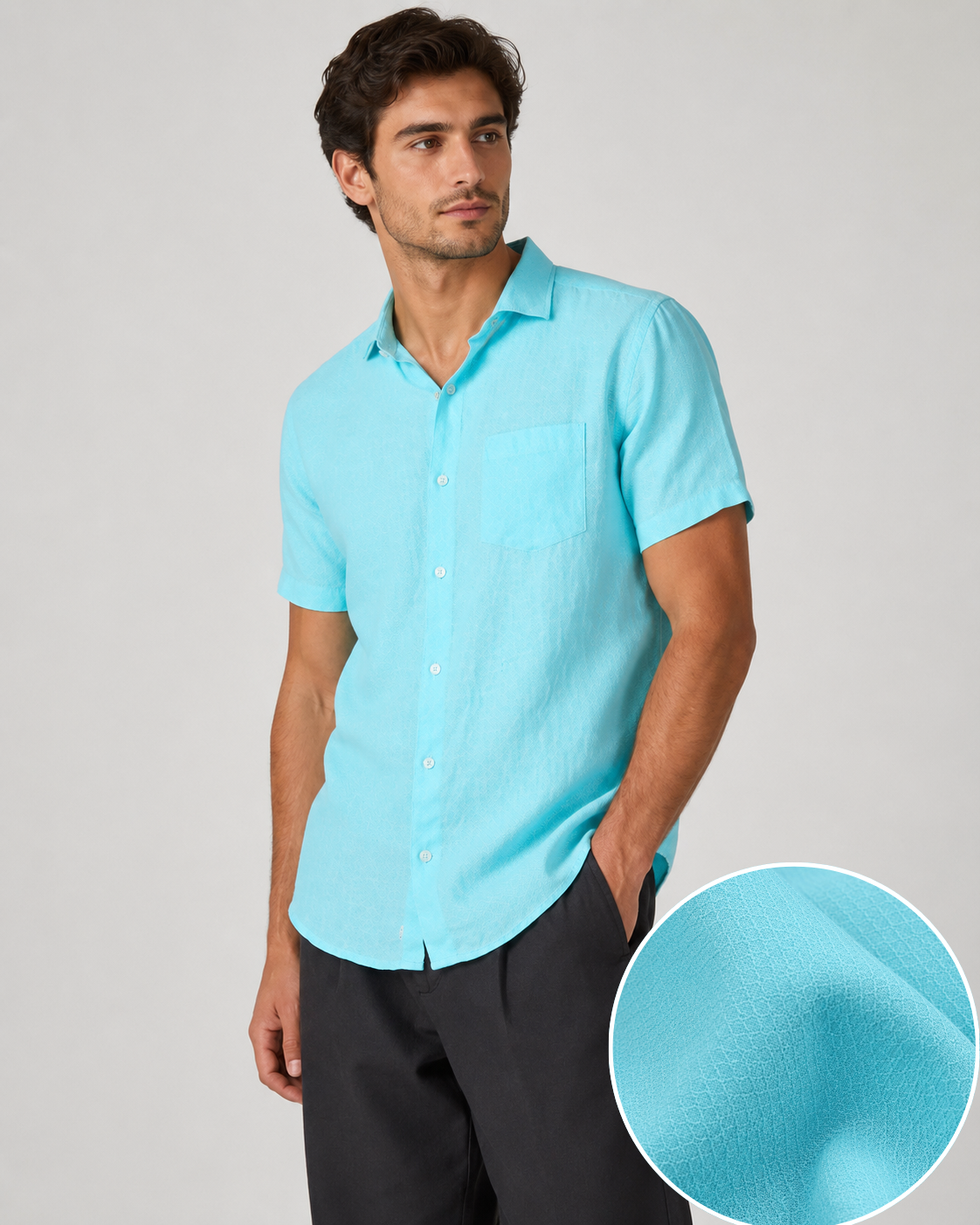 Pure Linen Shirt – Seafoam Mint