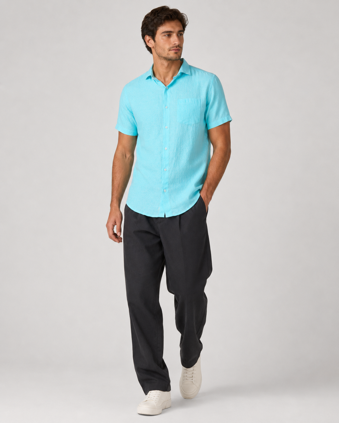 Pure Linen Shirt – Seafoam Mint