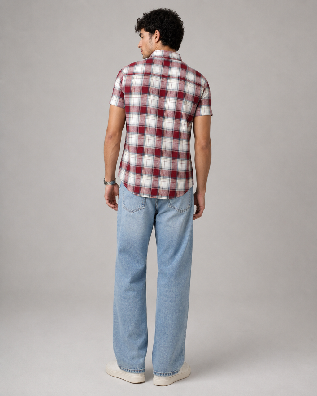 Red Plaid Cotton Shirt