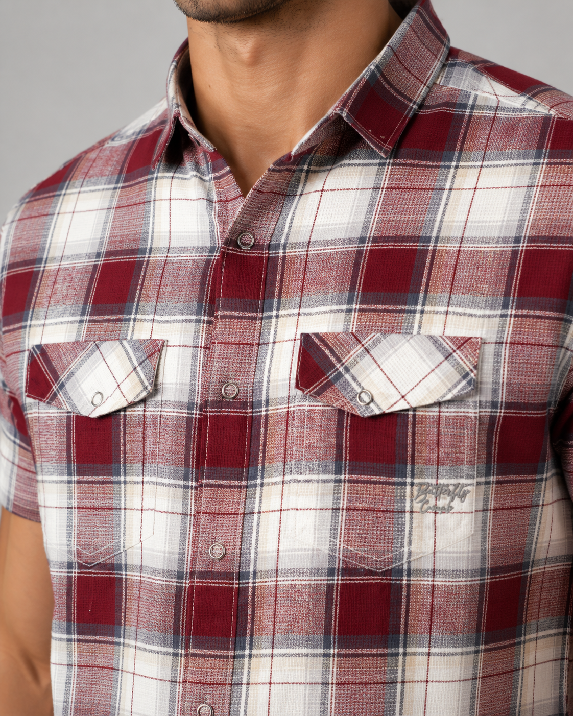Red Plaid Cotton Shirt