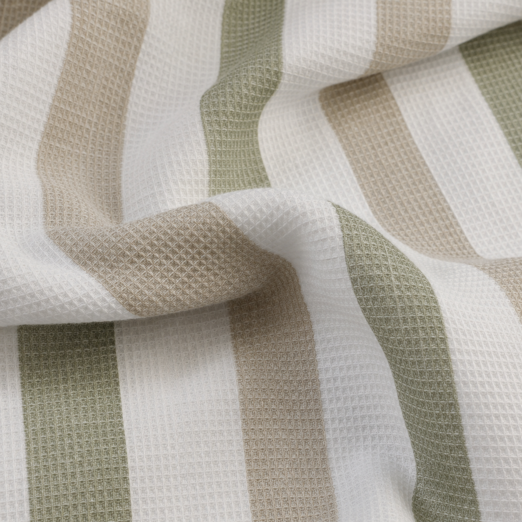 Sage Stripe Hooded Cotton Shirt