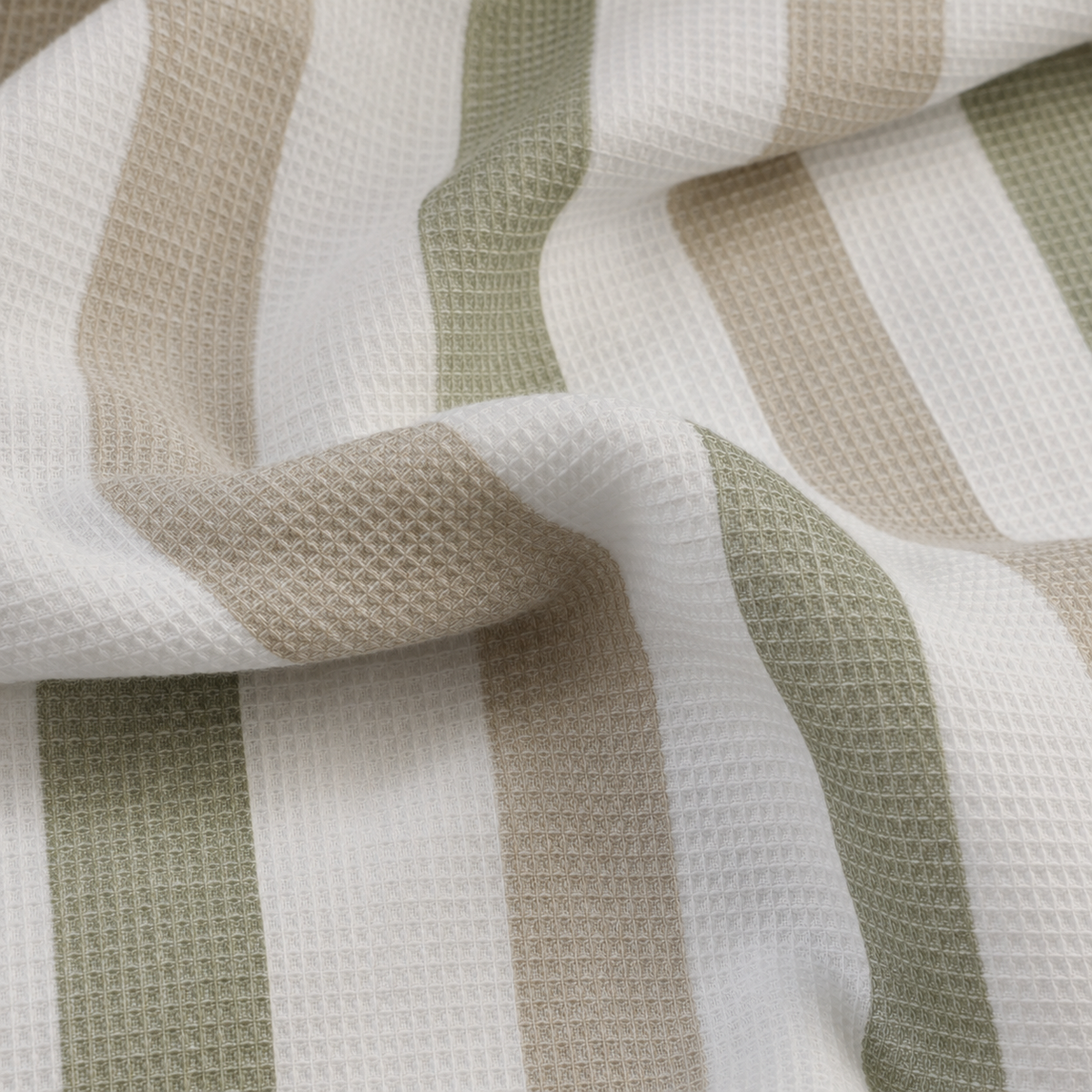 Sage Stripe Hooded Cotton Shirt