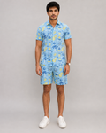 Sky Blue Tropical Printed Cord Set for Men – Summer Vacation Co-ord
