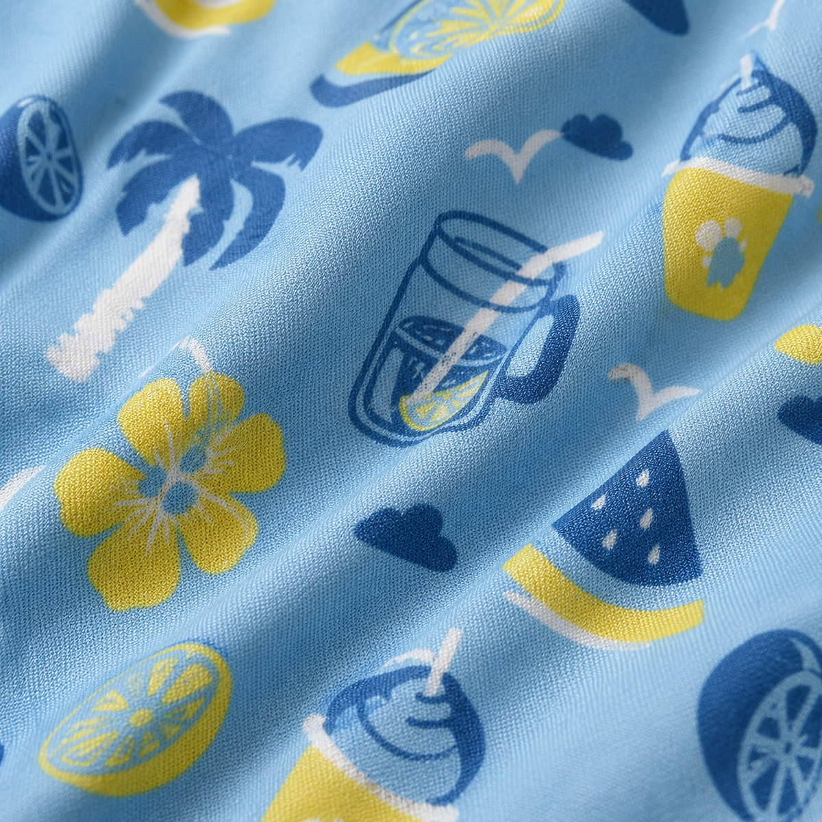 Sky Blue Tropical Printed Cord Set for Men – Summer Vacation Co-ord