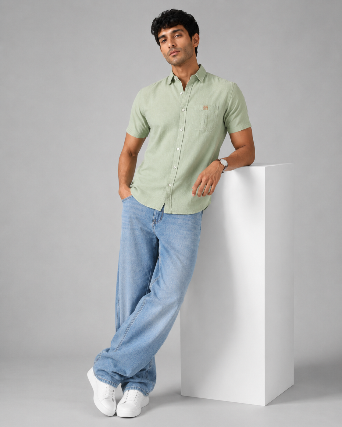 Soft Mint Cotton Shirt