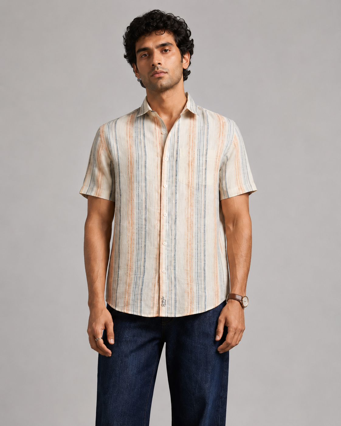 Sunset Stripe Cotton Shirt