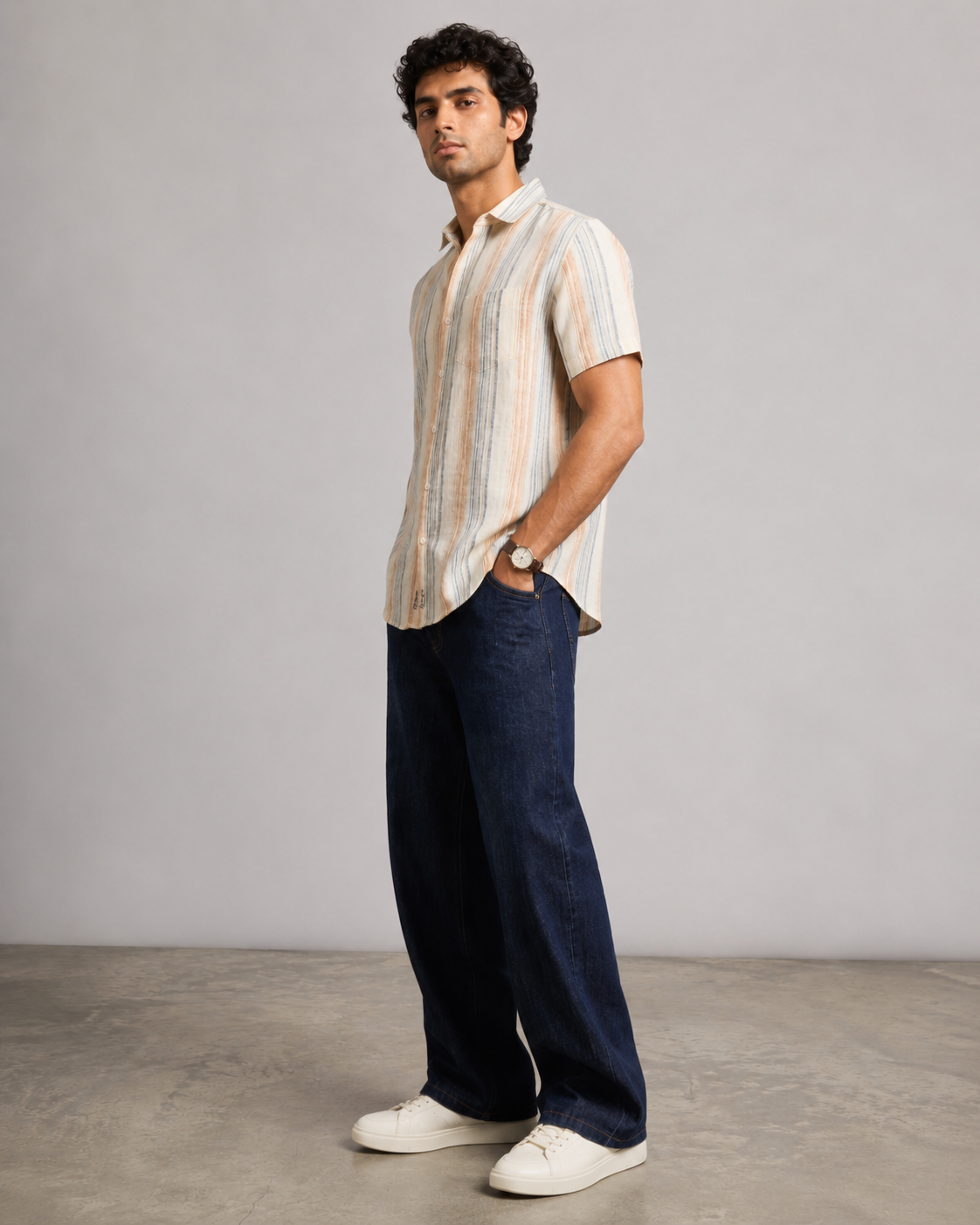 Sunset Stripe Cotton Shirt