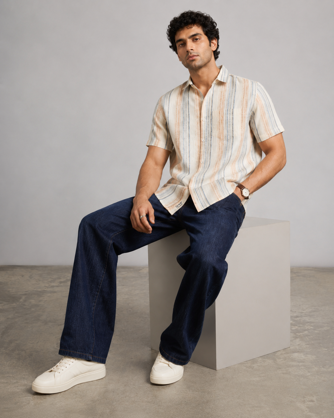 Sunset Stripe Cotton Shirt
