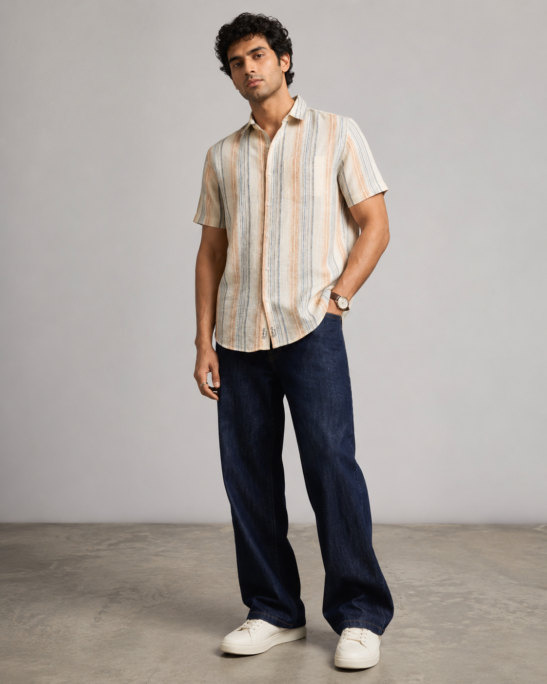 Sunset Stripe Cotton Shirt