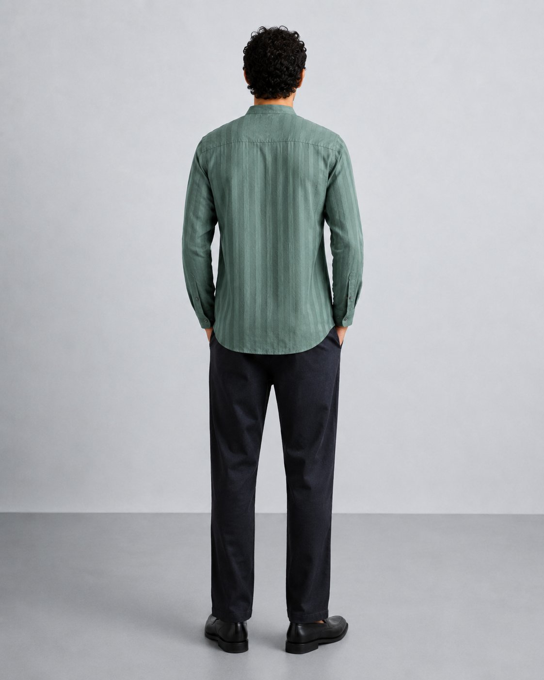Teal Textured Short Kurta