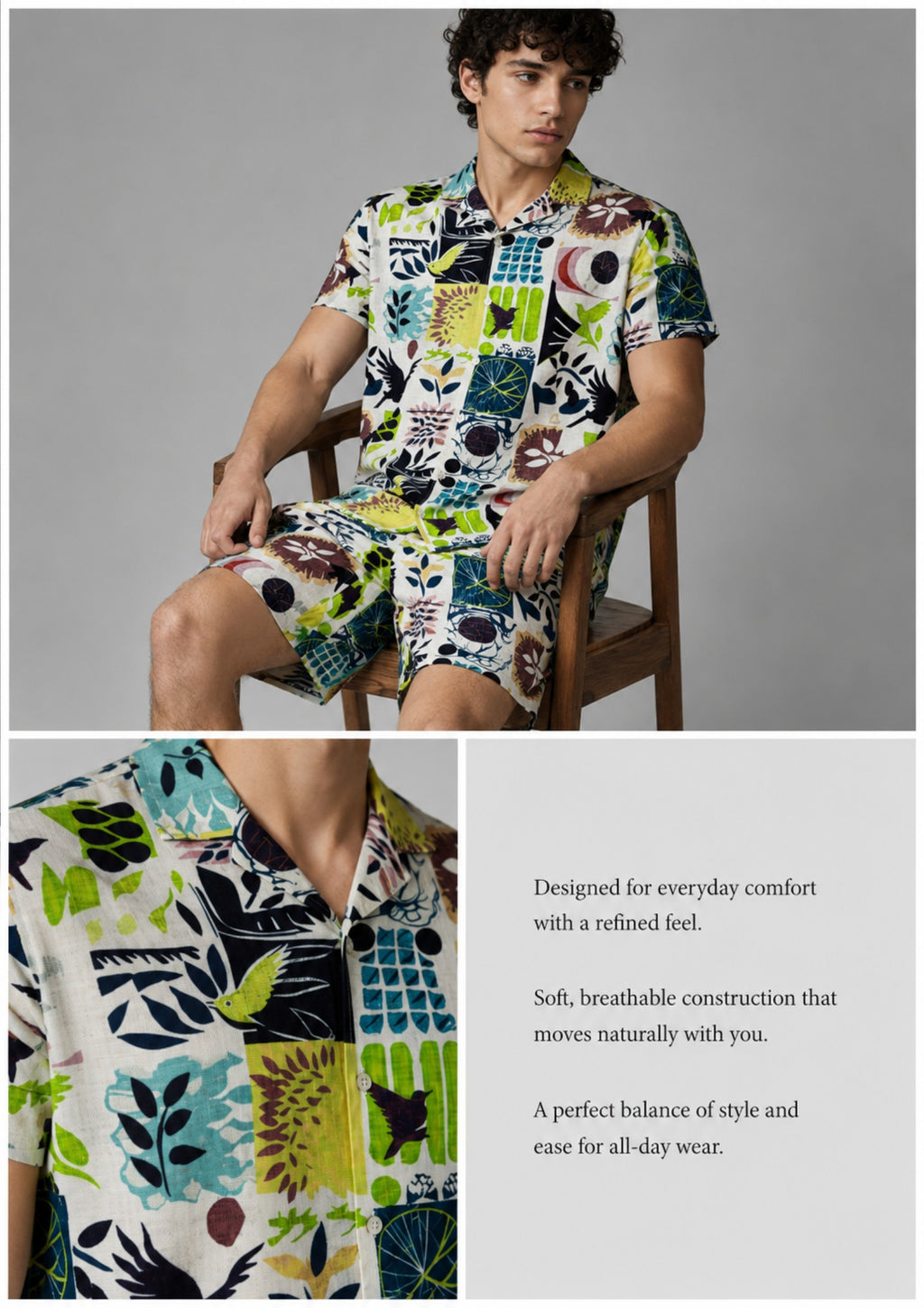 The linen cotton Vacation Print Co-ord