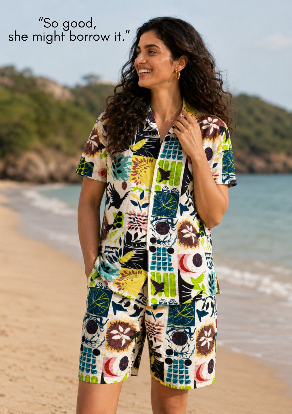 The linen cotton Vacation Print Co-ord