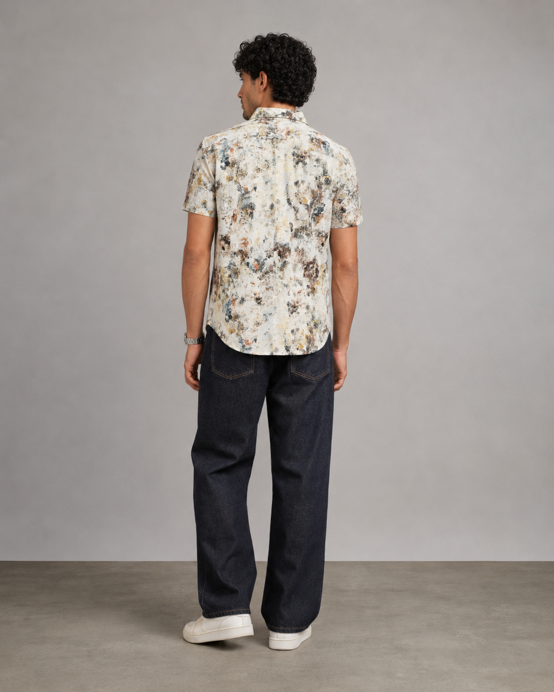 Vintage Marble Print Cotton Shirt
