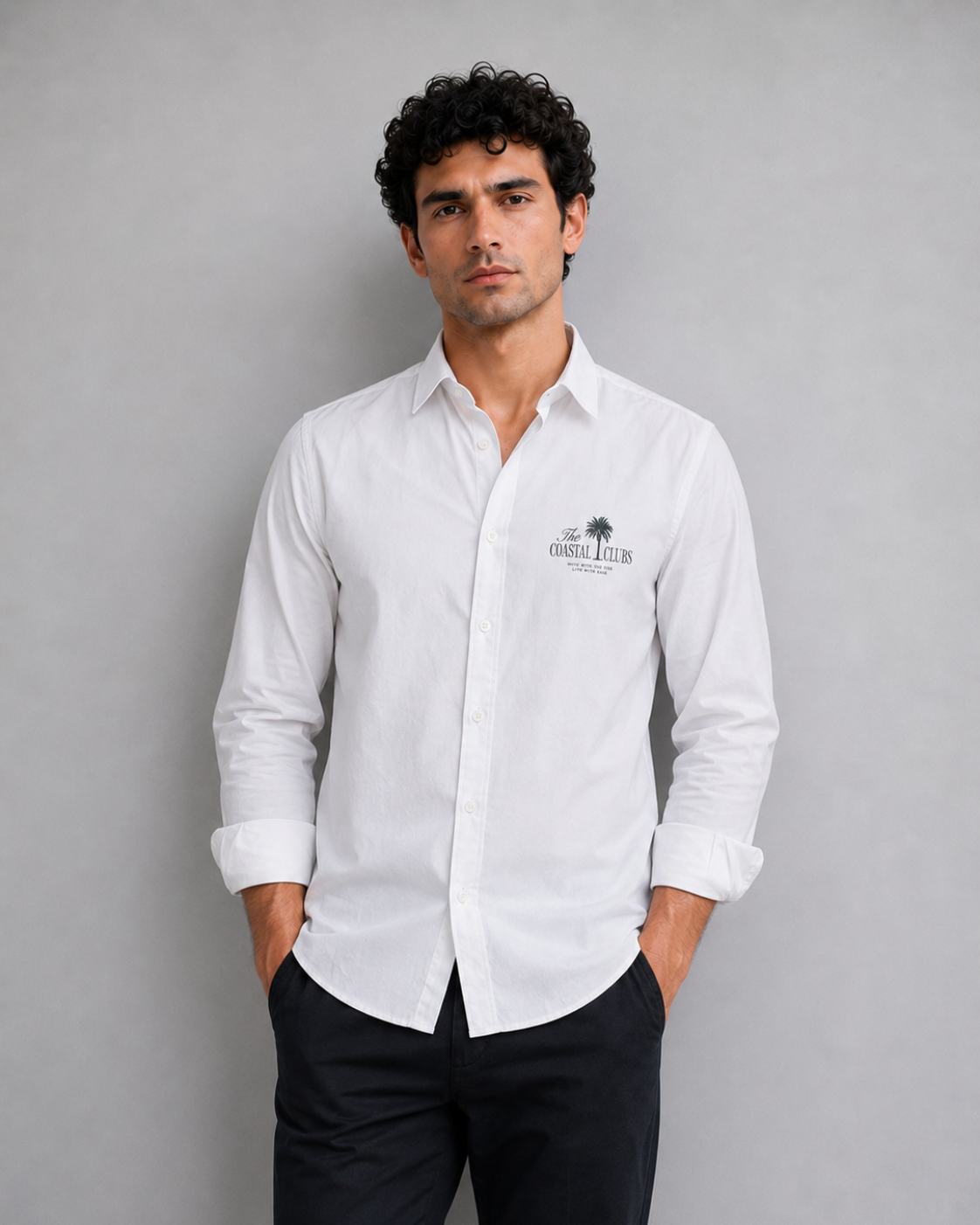 White Coastal Club Cotton Shirt