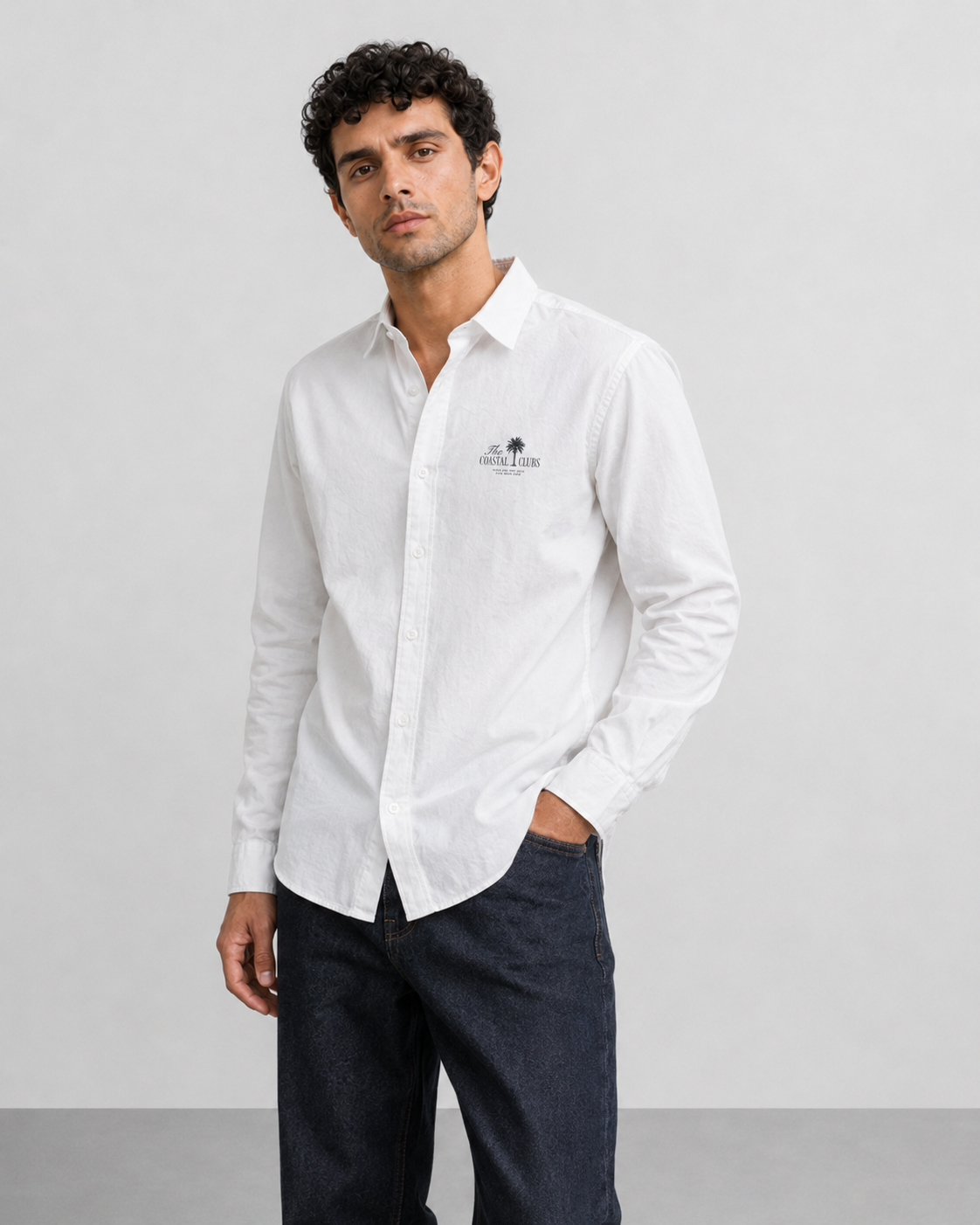 White Coastal Club Cotton Shirt