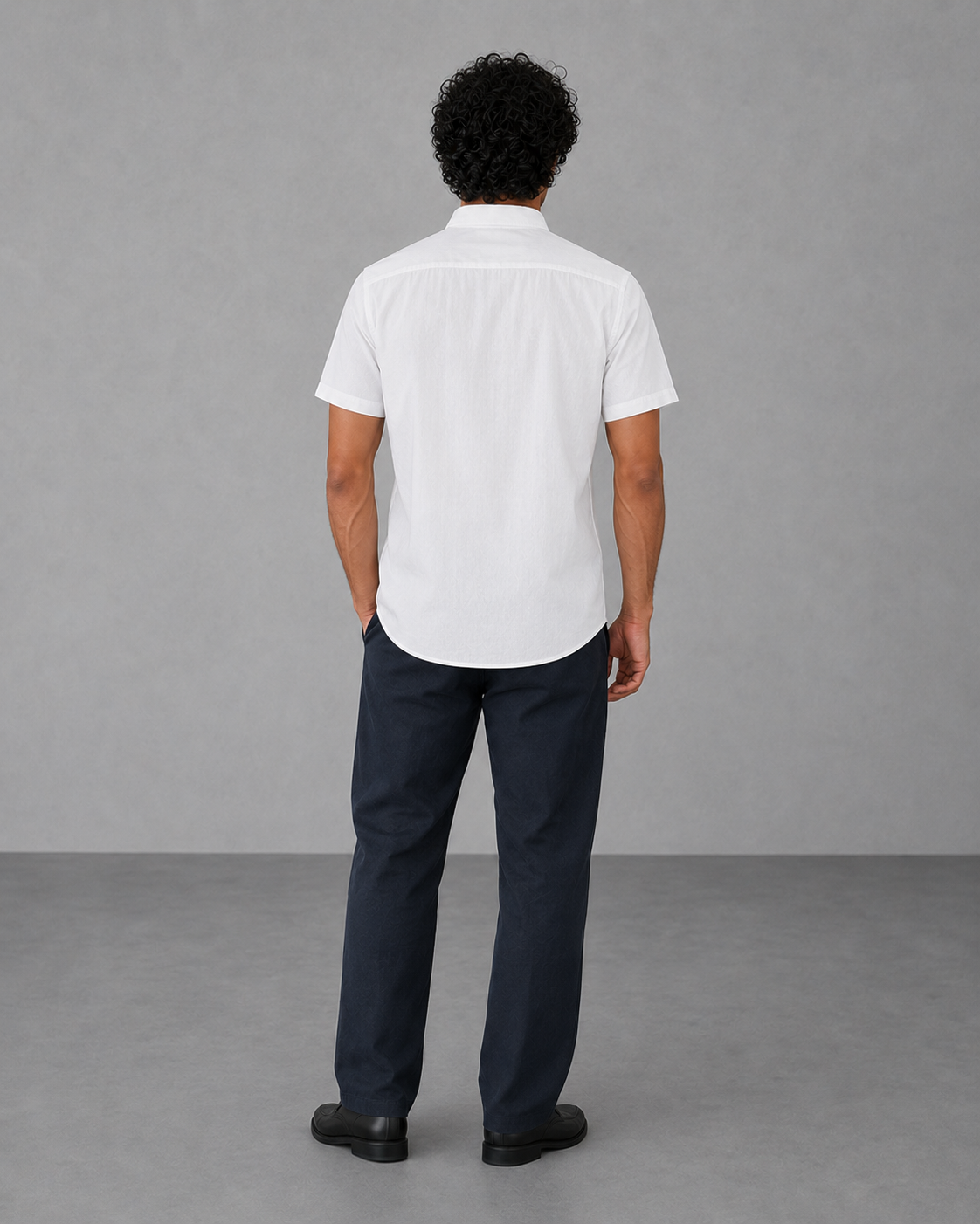 White Cotton Linen Double-Pocket Shirt – Half Sleeve