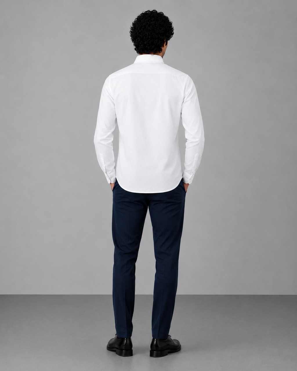 White Cotton Linen Formal Shirt
