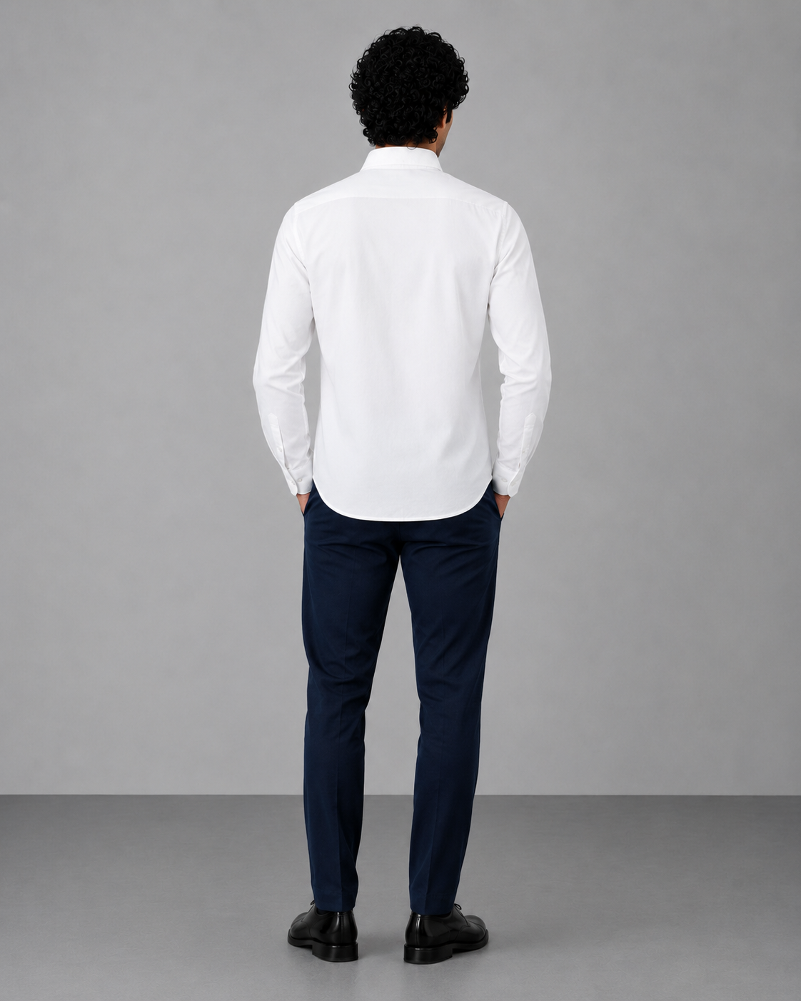 White Cotton Linen Formal Shirt