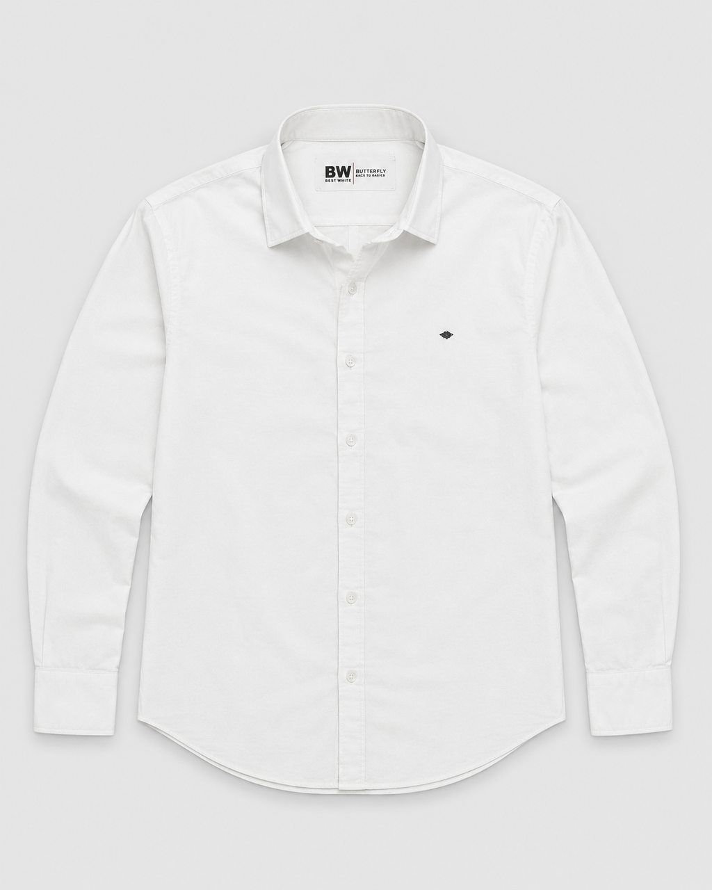 White Cotton Linen Formal Shirt