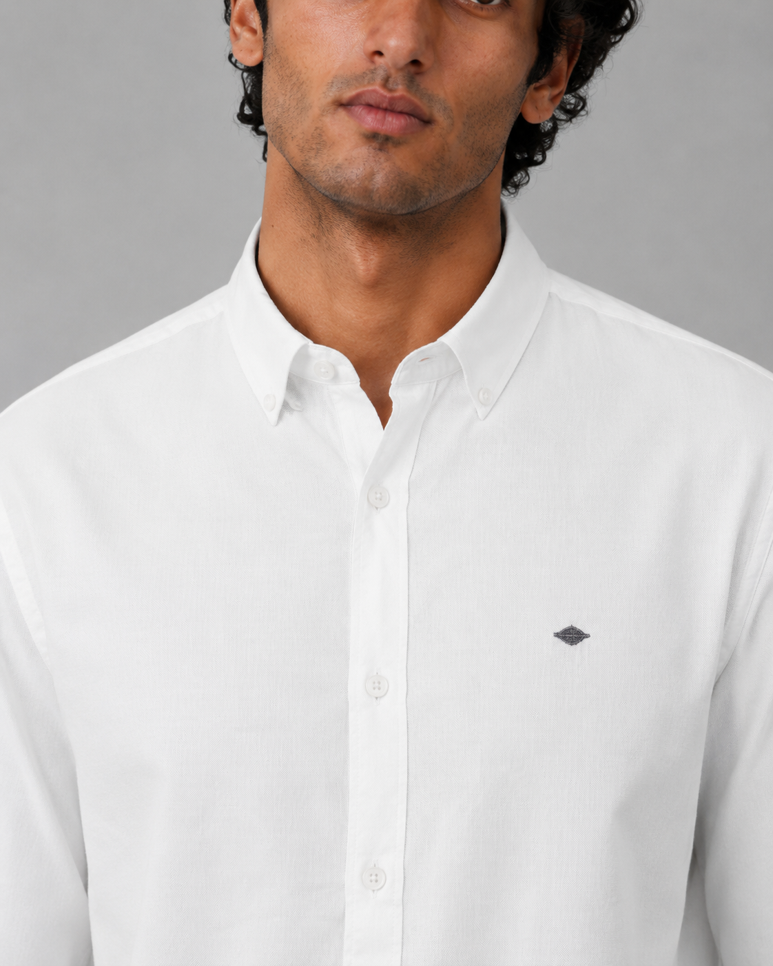 White Cotton Linen Formal Shirt