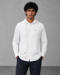 White Cotton Linen Hooded Shirt