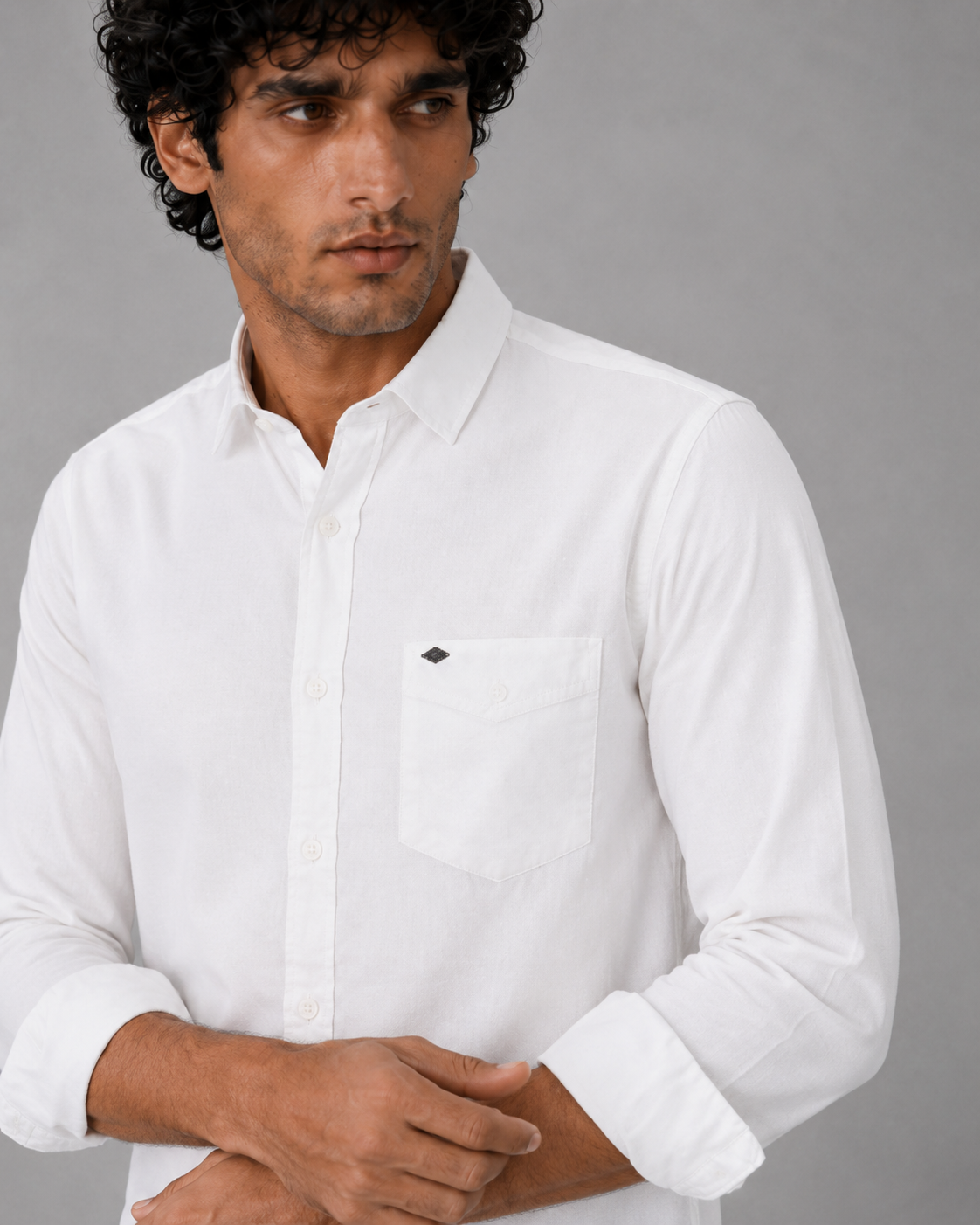 White Cotton Linen Shirt