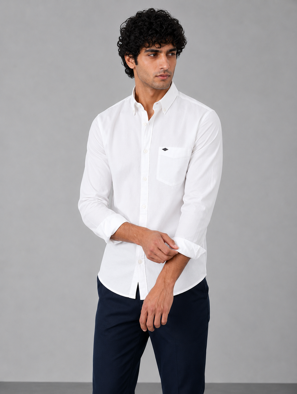 White Cotton Linen Shirt