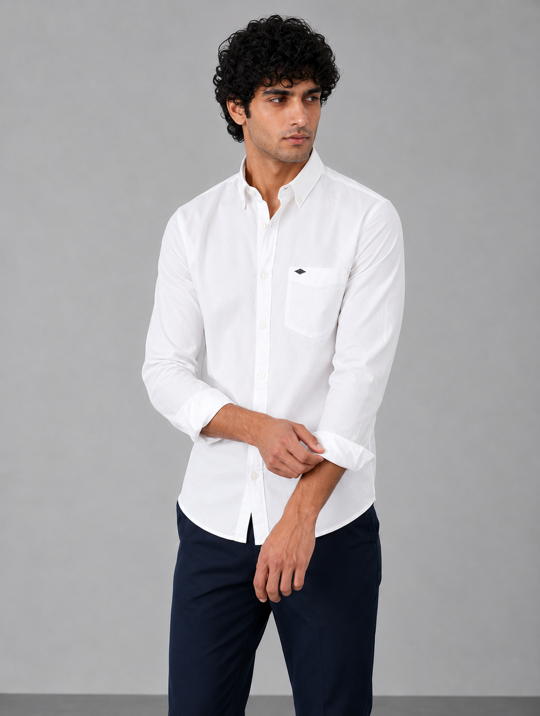 White Cotton Linen Shirt