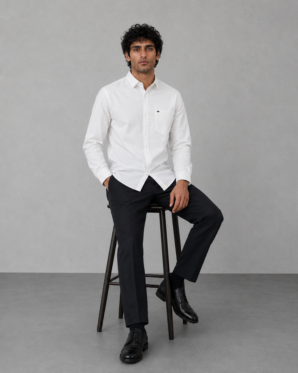White Cotton Linen Shirt
