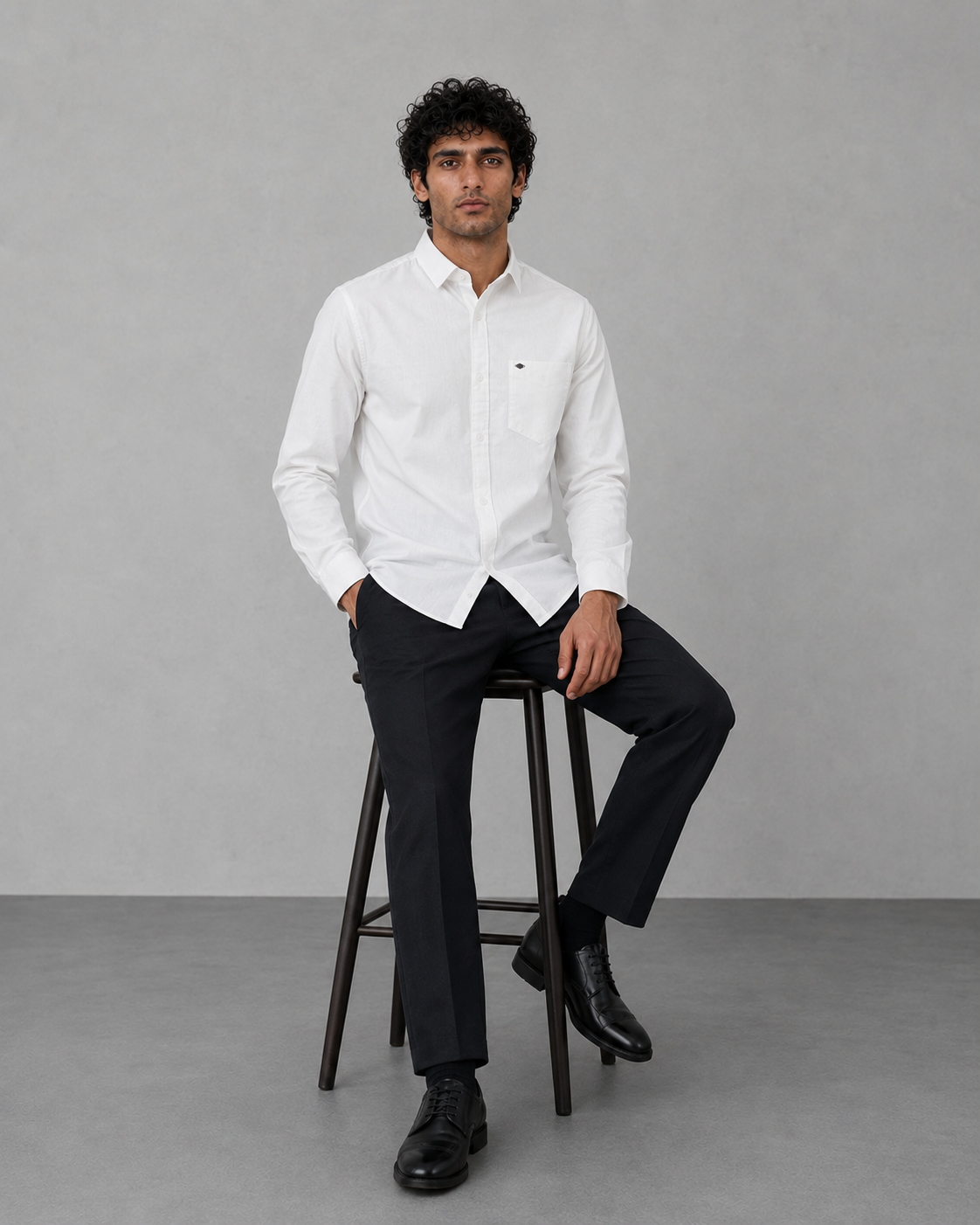 White Cotton Linen Shirt