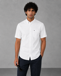 White Cotton Linen Shirt – Half Sleeve