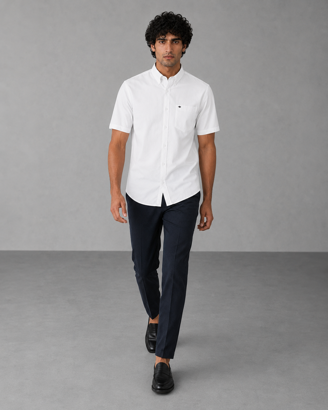 White Cotton Linen Shirt – Half Sleeve