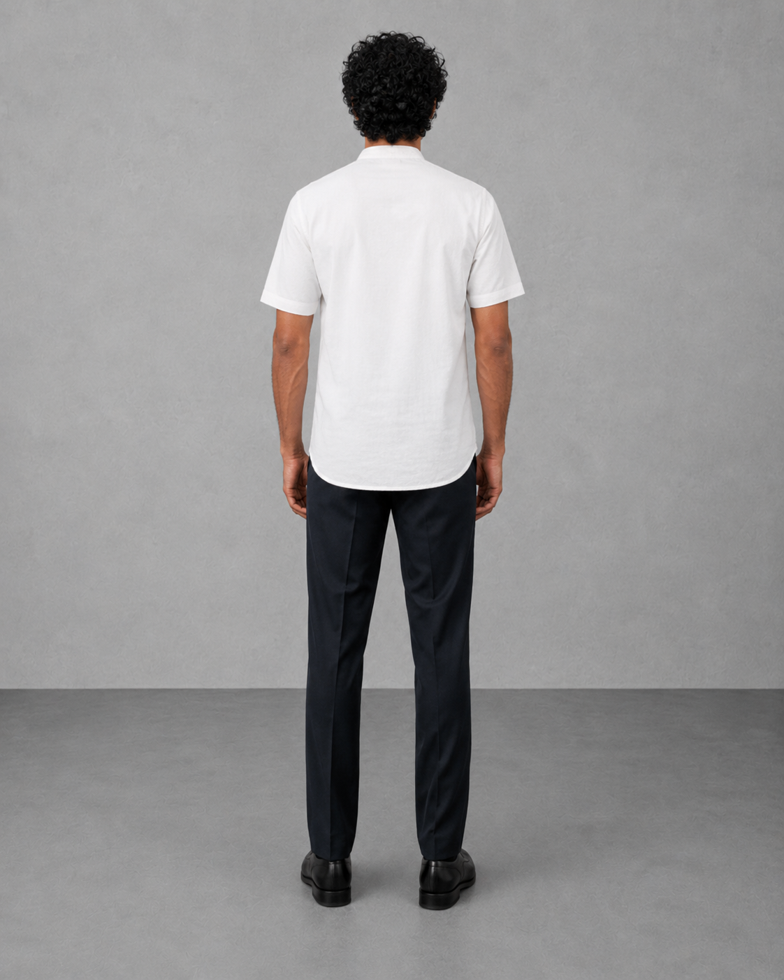 White Cotton Linen Short Kurta – Half Sleeve