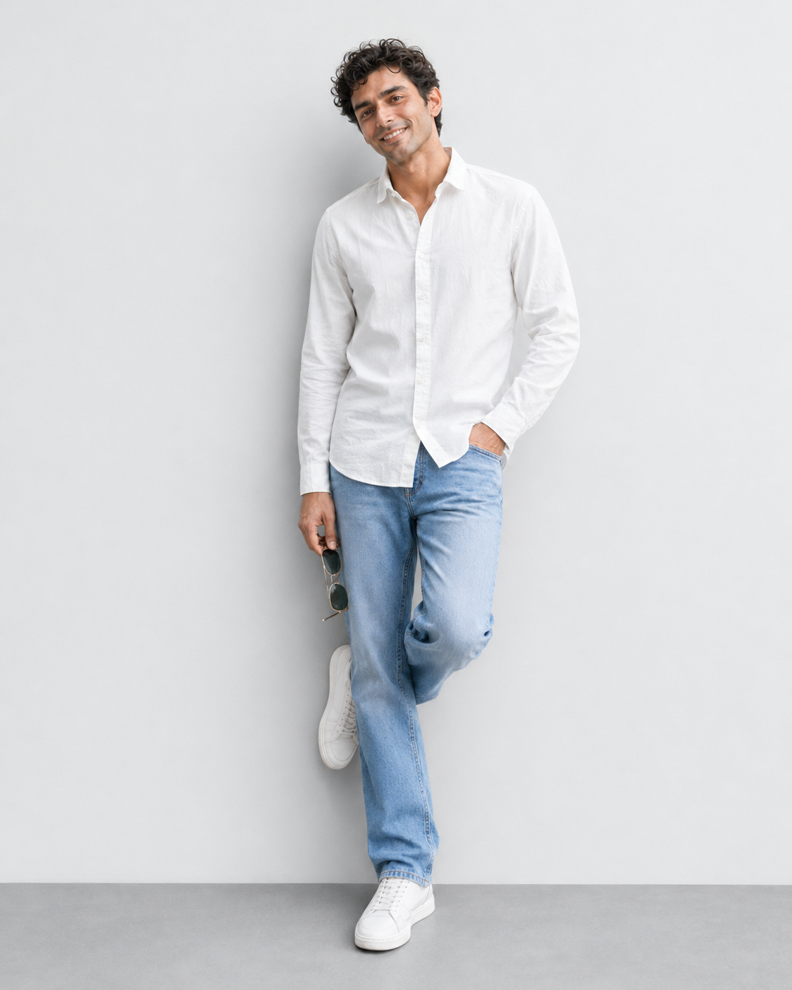 White Solid Cotton Shirt