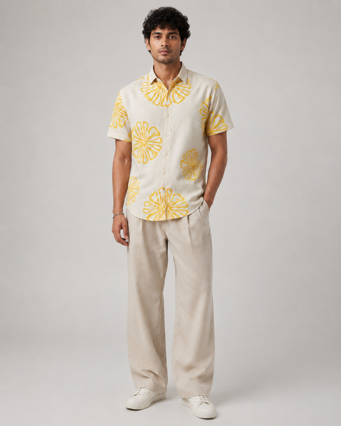 Yellow Bloom Cotton Shirt