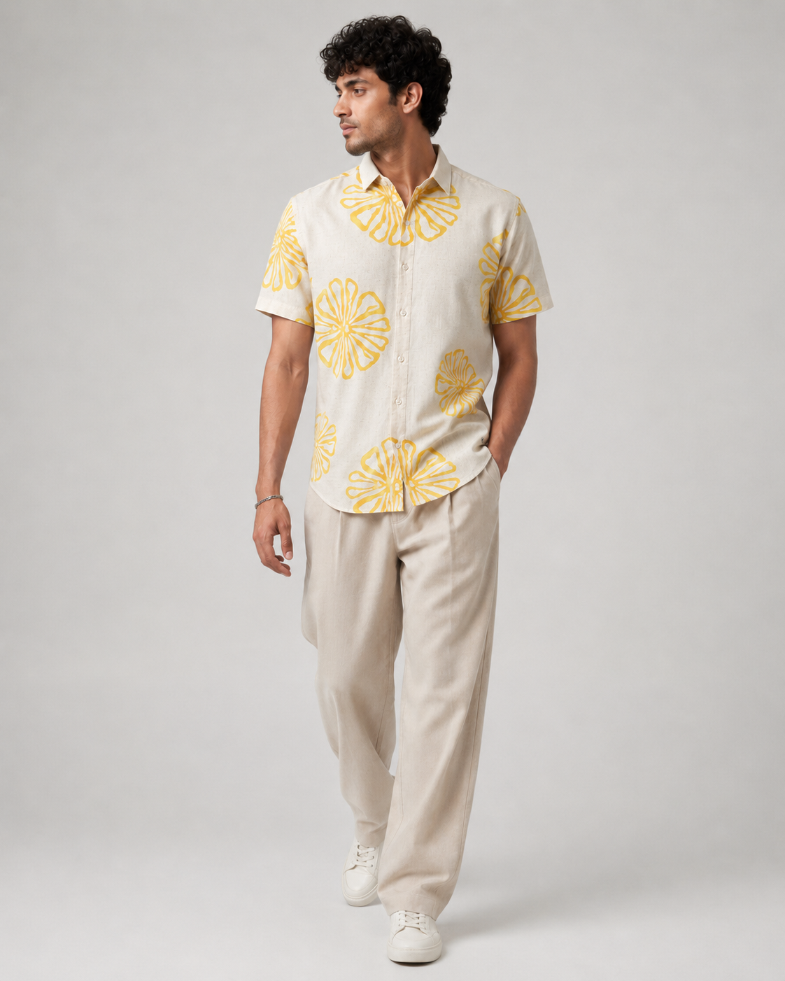 Yellow Bloom Cotton Shirt