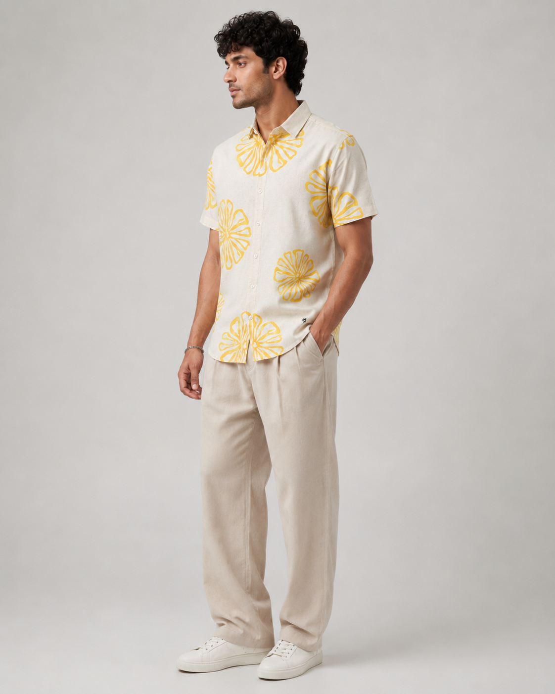 Yellow Bloom Cotton Shirt