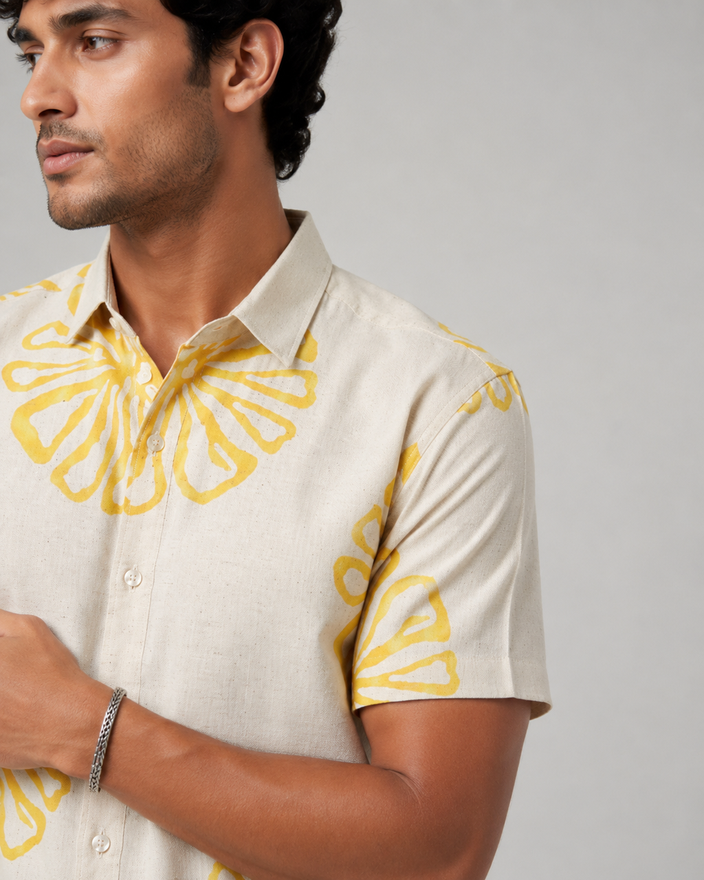 Yellow Bloom Cotton Shirt