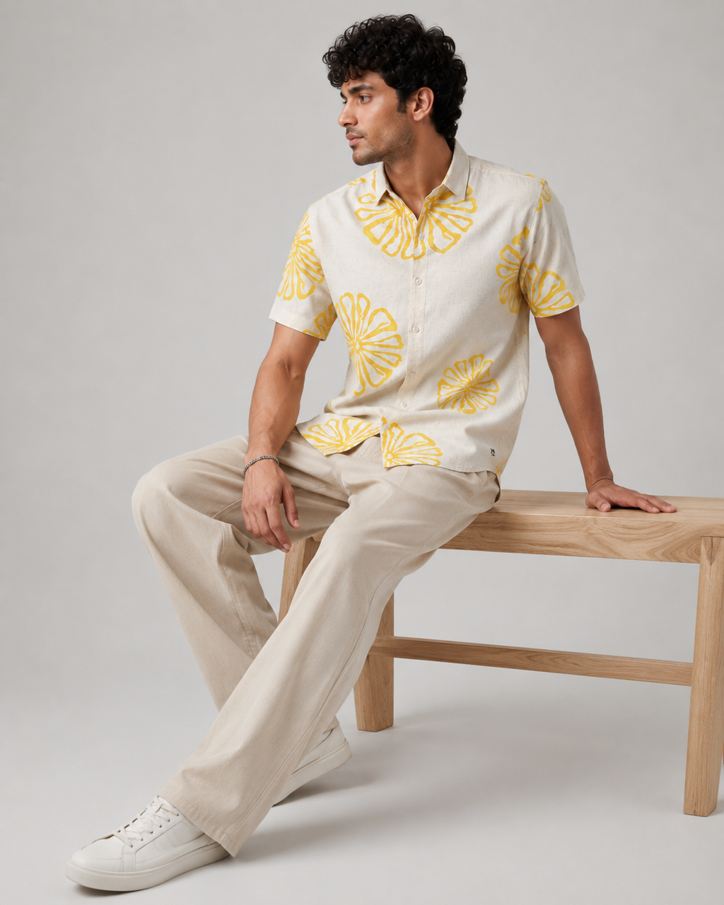 Yellow Bloom Cotton Shirt