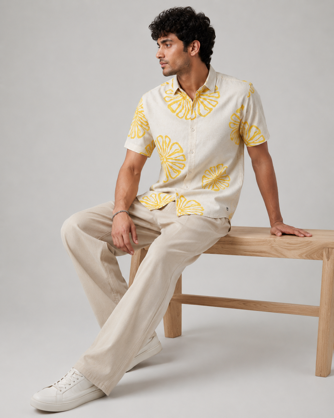 Yellow Bloom Cotton Shirt