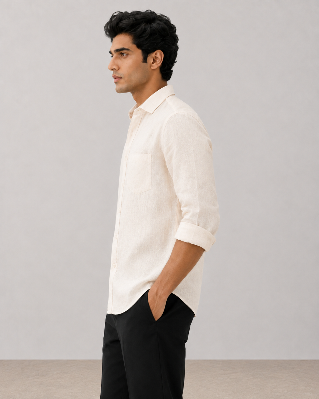 Cream Pure Linen Shirt