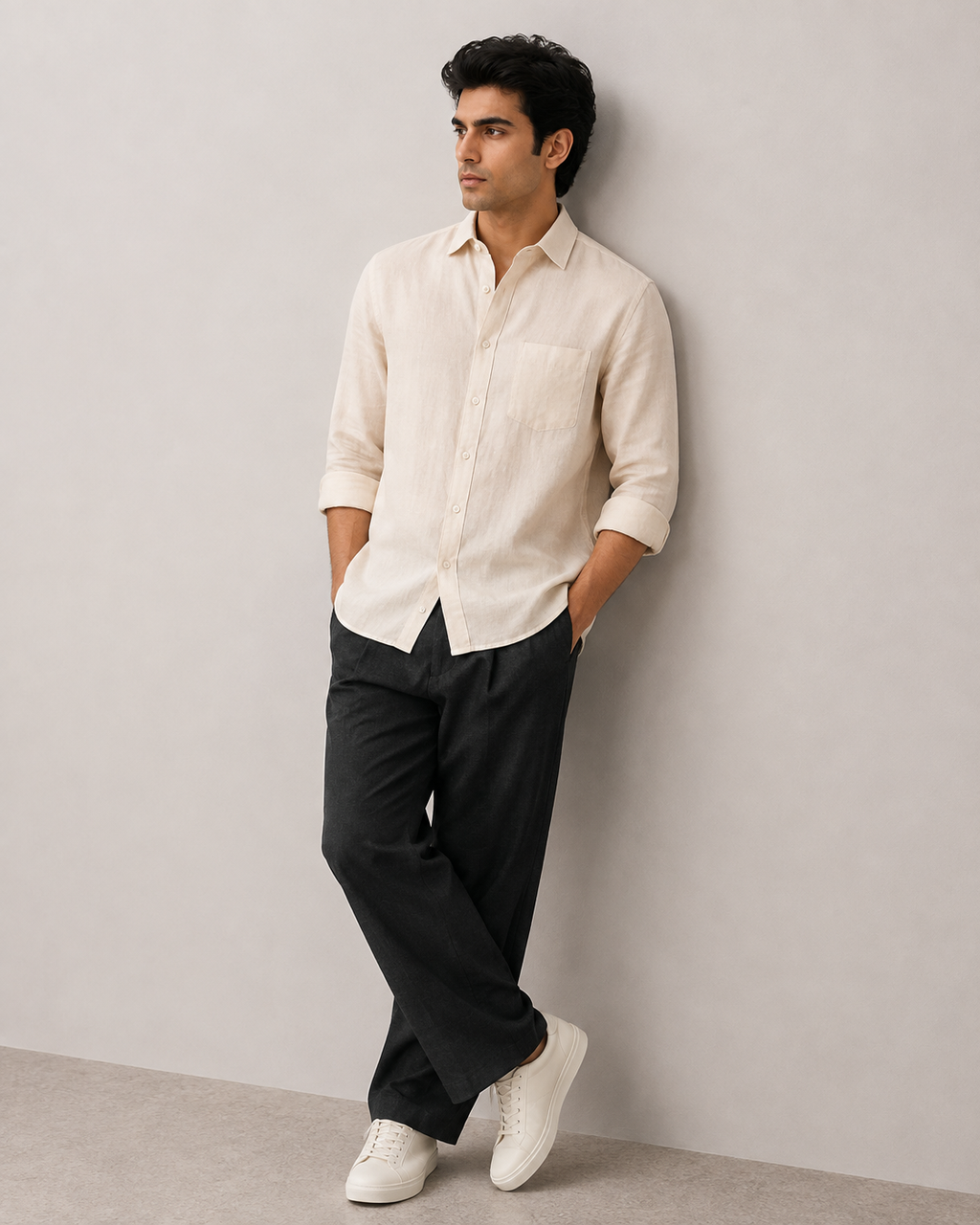 Cream Pure Linen Shirt