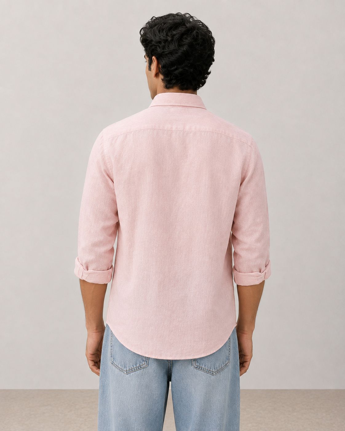 Light Pink Pure Linen Shirt
