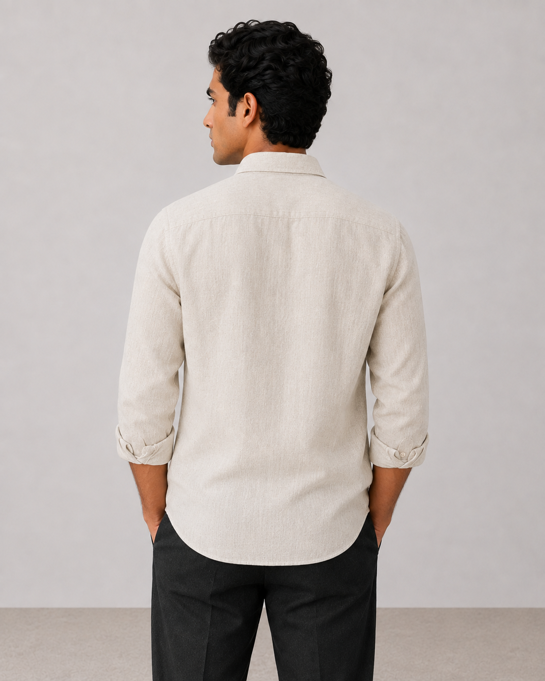Natural Beige Pure Linen Shirt