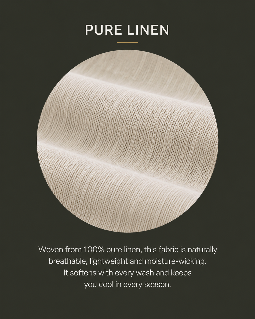 Natural Beige Pure Linen Shirt