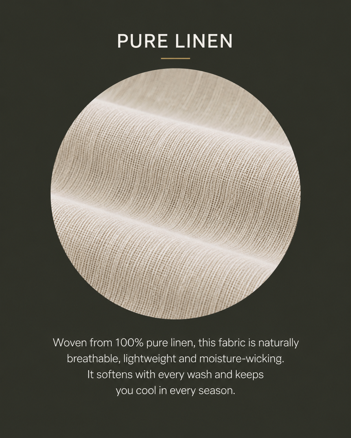 Natural Beige Pure Linen Shirt