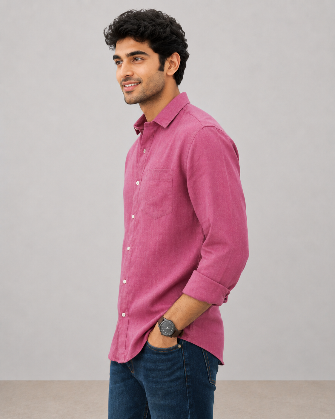Rose Pink Pure Linen Shirt